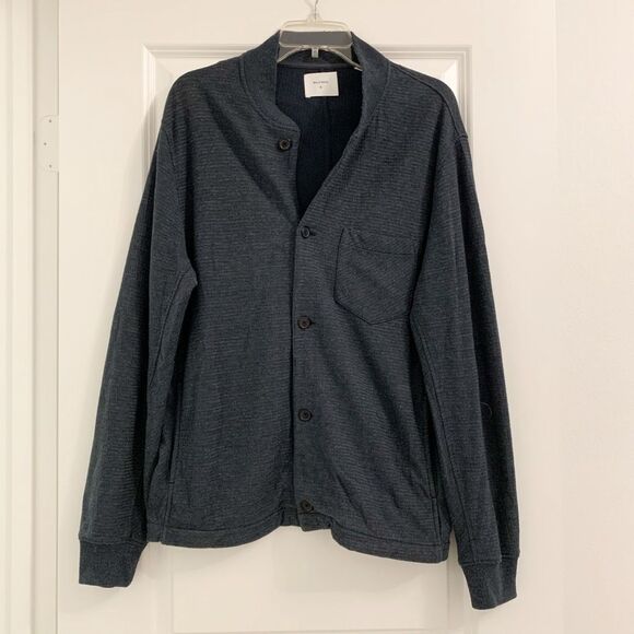 Billy Reid Sz M Cardigan Sweater Mens Grandpa Library grey Pockets Cotton Blend - Picture 1 of 9
